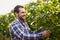 Winemaker in the vineyard