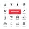 Winemaking - flat design style icons set