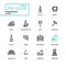 Winemaking - modern line design icons set