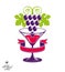 Winery award theme vector illustration. Stylized half full glass