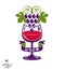 Winery award theme vector illustration. Stylized half full glass