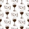 Winery making harvest wine glass seamless pattern industry alcohol production vector illustration