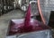 Winery producing wine, Grape ju in tank. Wine fermentation tanks. Wine fermentation process Red grapes in fermentation tank.