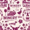 Winery seamless pattern or background. Vector illustration.