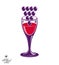 Winery theme vector illustration. Stylized wineglass with grapes