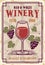 Winery vector colored poster in vintage style