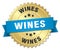 wines gold badge with blue ribbon