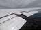 Wing of an airplane before landing