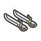 Wing Chun Kung Fu Butterfly Knifes Vector icon Cartoon illustration