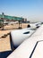 Wing with engines of Airbus A380 at Beijing Capital Airport