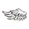 Wing feather animal bird angel icon. Vector graphic