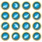 Wing icons blue circle set