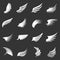 Wing icons set grey vector