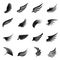 Wing icons set, simple