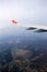 Wing of Turkish Air jet flying in over Istanbul, on the way to Paris,France,2016