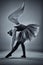 Winged ballerina in monochrome