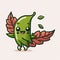 Winged Beans Vegetable Cute Playful Flat Icon by Generative AI