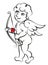 Winged Cupid with bow and arrow