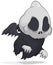 Winged Death with Skull and Ragged Robes Floating, Vector Illustration