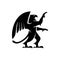 Winged griffin isolated mythical beast silhouette