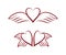 Winged hearts. Objects. Valentine`s Day.