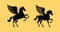Winged horse symbol. Pegasus vector illustration