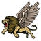 Winged Lion Heraldic Flying Vector Illustration