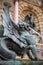 Winged lion statue, Fontaine Saint-Michel, Paris, France