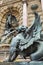 Winged lion statue, Fontaine Saint-Michel in Paris, France