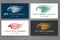 Winged logo company card set. Vector business label with wing
