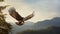 Winged Majesty: Eagle Touching Down on Tree with Copy Area