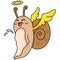 Winged slug angel doodle kawaii. doodle icon image