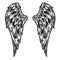Wings Bird feather Black & White Tattoo Vector Illustration 22