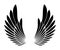 Wings black silhouette tattoo templete design element