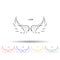 Wings, crown hand drawn multi color icon. Simple thin line, outline vector of wings crown icons for ui and ux, website or mobile