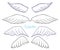 Wings design elements. Vector illustration. Collection of angel wings birds or angels