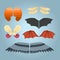 Wings isolated animal feather pinion bird freedom flight and natural butterfly life peace design flying element eagle