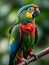 Wings of Majesty Captivating Wildlife Portrait of a Parrot.AI Generated