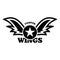 Wings star fighter logo, simple style