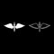 Wings and sword symbol cadets Winged blade weapon medieval age Warrior insignia Blazon bravery concept icon outline set white