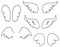 Wings vector illustration set with angel or bird wing icon isolated on white background