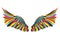 Wings. Vector illustration on white background. Colorfull rainbow