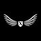 Wings vector logo. Wings monogram. Letter X emblem