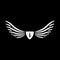 Wings vector logo. Wings monogram. Letter i emblem