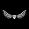Wings vector logo. Wings monogram. Letter M emblem