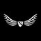 Wings vector logo. Wings monogram. Letter N emblem