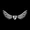 Wings vector logo. Wings monogram. Letter P emblem