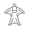 wingsuit flying extremal sport man line icon vector illustration