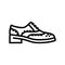 wingtip shoes hipster retro line icon vector illustration