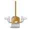 Wink cartoon rake leaves with wooden stick